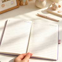 Carnet A5 en cuir PU avec élastique, motif macaron pastel, personnalisable avec logo, pour l'écriture quotidienne des adolescentes à l'école, vente en gros