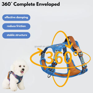 Arnés de mezclilla vintage lavado para perros, transpirable, de malla, antipull, ajustable, para paseo, para perros pequeños y medianos - Product Image 6