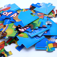 Rompecabezas Gigante Educativo Ecológico para Niños, Mapa de Estados Unidos y del Mundo, 42 Piezas, de Cartón, para el Suelo