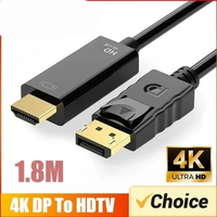 Vergoldetes DisplayPort-DP-auf-HDTV-Steckerkabel, 1,8 m, Multimedia, PVC-Ummantelung, 1080p Auflösung für HDTV, Computer, DVD