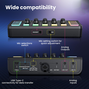 Nueva Tarjeta de Sonido Multifunción DC5V USB 2.0 XLR 3.5mm Inalámbrica con Cancelación de Ruido, Compatible con 2 Dispositivos, Mezclador de Audio en Vivo - Product Image 2