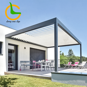 Pérgola Moderna <span class=keywords><strong>de</strong></span> Aluminio con Recubrimiento en Polvo Impermeable, Gazebo para Jardín con Diseño Ecológico para Piscina <span class=keywords><strong>y</strong></span> Balcón - Product Image 2