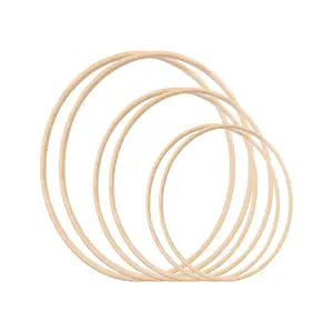 10 Pcs Macrame Wooden Rings 70 mm/2.7inch Unfinished Solid Large Wooden Rings for DIY Craft Pendant Connectors Jewelry Making