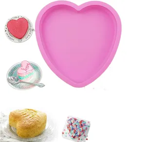 قدور خبز على شكل قلب من السيليكون غير لاصقة للكعك الموس كعكة على شكل قلب قالب مكون من صوان وسكينة من السيليكون لأدوات الخبز