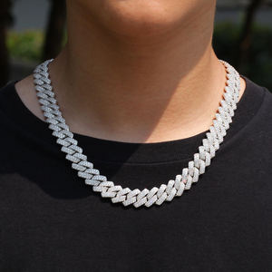 Collar de Cadena Cubana de Plata de Ley 925 con Moissanita de 14 mm, Estilo Clásico y Elegante, Joyería de Lujo para Hombre - Product Image 4