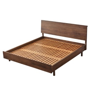 <strong>Black</strong> Walnut Nordic Modern Japanese Style Solid Wood <strong>Double</strong> <strong>Bed</strong> Multi-functional 1.8m Small Apartment Master Bedroom Wedding <strong>Bed</strong> - Product Image 5