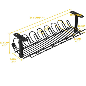 Boîte de gestion de câbles sous le bureau sans perçage, organiseur de câbles pour bureau, avec pince pour bureau assis-debout - Product Image 2