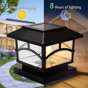 Solar Tungsten <b>Bulb</b> Pillar <b>Light</b> Waterproof <b>Outdoor</b> Garden Fence Lighting For Courtyard Gateposts Pastoral Scenery - Product Image 4