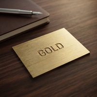 Plaque Métallique Personnalisée en Aluminium Anodisé Doré Brossé avec Logo Gravé – Médaille d'Or