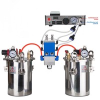 Ensemble complet de distributeur pneumatique à double fluide QLH-33AB avec réservoir sous pression et vanne de dosage – Garantie 3 mois
