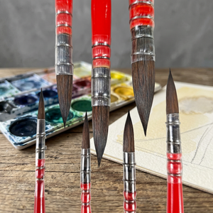 Pinceau d'artiste gris personnalisé OEM Potentate en poils de squirrel avec manche en bois, fabriqué en Guangdong pour la peinture professionnelle/à l'aquarelle - Product Image 3