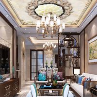 Revêtements muraux 3D de luxe pour l'intérieur, décoration de plafond, papier peint pour la maison, vente chaude 2022