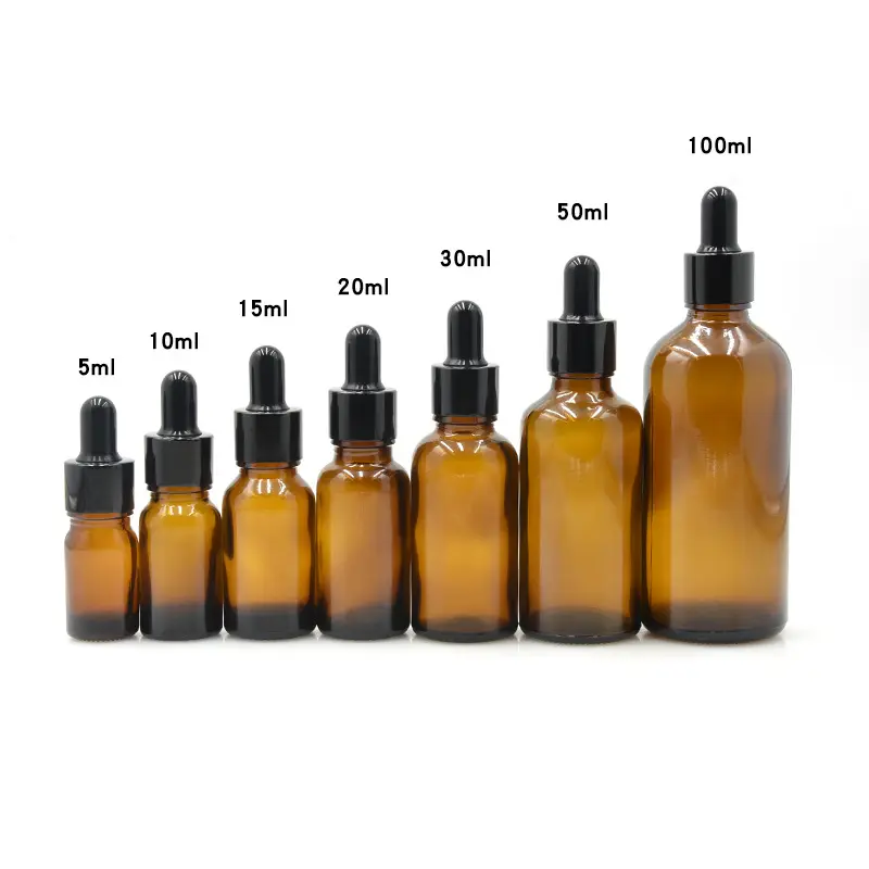 Ready To Ship 30ml Amber Glass Bottle 1oz With Dropper