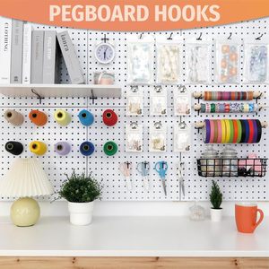 ตะขอแขวนผนังแบบเพ็กบอร์ด ขนาด 2/4/6 นิ้ว 60 ชิ้น สีดำ ผลิตในเวียดนาม ชุดตะขอและรางสำหรับติดตั้งบนเพ็กบอร์ด 60 ตะขอ สไตล์อินดัสเทรียล สีดำ - Product Image 4