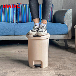 Bidone della Spazzatura Rotondo da 10L/15 <span class=keywords><strong>Litri</strong></span> con Pedale e Apertura Manuale, Contenitore per Rifiuti in <span class=keywords><strong>Plastica</strong></span> con Coperchio - Product Image 5