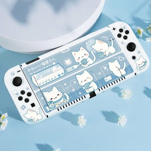 <span class=keywords><strong>Custodia</strong></span> in Silicone per gatto cartone animato per Nintendo per <span class=keywords><strong>Switch</strong></span> NS/OLED All-Inclusive Soft Shell con impugnatura per gioco S01XBB023 - Product Image 1