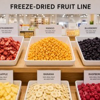 Gefreeze-droogde mango's, knapperige tropische fruitsnack, muesli, pap, smoothie bowl, superfood, bulk, groothandel, export