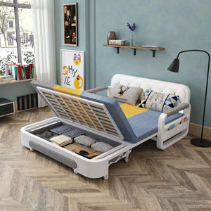 Canapé-<span class=keywords><strong>lit</strong></span> pliable moderne et élégant en métal, gain de place, avec rangement extensible, design rétractable pour les petites pièces à 3 personnes - Product Image 3