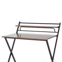 Ensemble de chaises de bureau pliantes pour ordinateur, petite table d'écriture pour bureau à domicile/adolescents, station de travail mobile peu encombrante avec 2 étagères