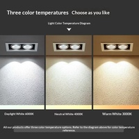 Plafonnier LED COB encastré Bean-bowl, éclairage commercial, spots carrés, luminaires à grille, CRI élevé 95, lampes Zhongshan