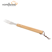 Outils de barbecue avec manche en bois extra long, ensemble d'outils en métal durable