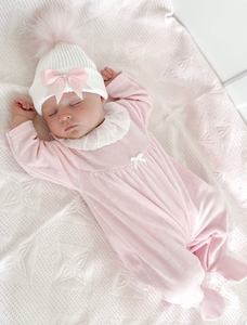 Conjunto de Mameluco para Bebés Gemelos Recién Nacidos, Azul Claro y Blanco, Mameluco con Pies y Diadema, Pijama de Terciopelo Suave para Bebés <span class=keywords><strong>Niñas</strong></span> - Product Image 5