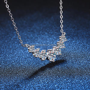 1.7 Carat D Color Moissanite Necklace <b>for</b> Women 925 Sterling <b>Silver</b> <b>Pendant</b> Plated with 950 Platinum Fashion <b>Chains</b> - Product Image 3