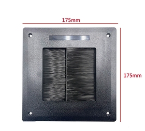 ZXD Aluminiumlegering Kastdoorvoer Vervanging Met V0 Borstel 175 * 175mm Rechthoekige Bureaudoorvoer Computerbureaudoorvoer - Product Image 2