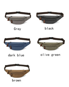 Wholesale Men's Dumpling Shaped Canvas Waist Pack Factory Direct Casual Zipper Coin <b>Purse</b> For Outdoor Cycling Travel Running - Product Image 6