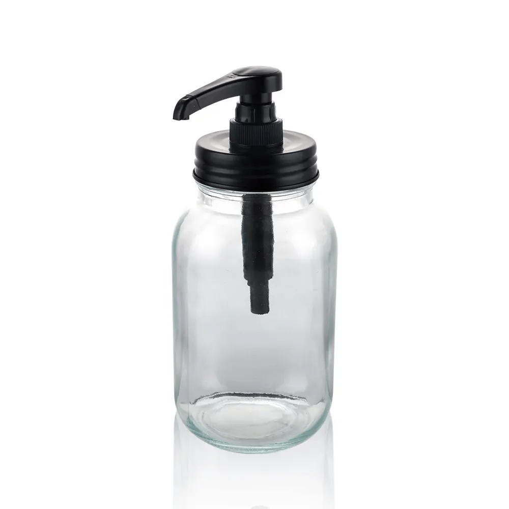 Customized Empty Glass Soap Dispenser Pump Bottle Clear Lotion Black Matt Lotion Pump Bottle 1000Ml With Pump Supplier In China