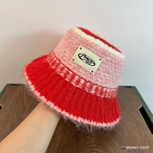 Korean Style Knitted Bucket <b>Hat</b> Black Beige Coffee Red <b>Purple</b> Warm Autumn Winter Unisex Fisherman <b>Hat</b> Shade Spring Fall - Product Image 5