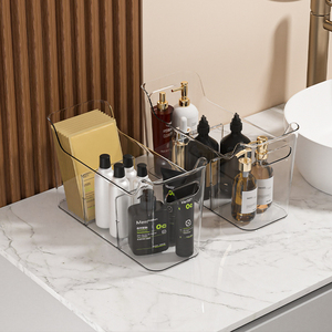 Transparent PET Plastic Storage <b>Bins</b> Multi-functional Space-saving for Kitchen Bathroom & Food Storage-for Home Decluttering - Product Image 3