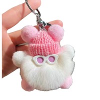 Belle loutre lapin en peluche porte-clés nouvelle poupée de sac léger créatif avec arc et boule de charbon
