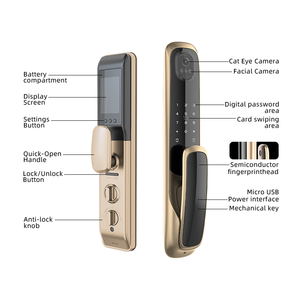 Умный замок UIELOCK QB20 с 3D-распознаванием лиц, Wi-Fi, Tuya, отпечатком пальца и видеоглазком для деревянных дверей - Product Image 6