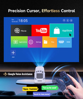 Proyector Inteligente con Control Remoto por Voz 1080P HY310 330 ANSI WiFi 6 BT5.4 Enfoque Automático Corrección Trapezoidal Cine en Casa Android 14 Portátil HIFI