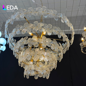 โคมไฟระย้าโลหะตกแต่งเพดานงานแต่งงานดีไซน์ใหม่ของ LEDA พร้อมเต็นท์ดอกไม้ตกแต่งเวทีบ้านสำหรับตกแต่งงานอีเว้นท์ - Product Image 1