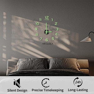 Luminoso <span class=keywords><strong>orologio</strong></span> <span class=keywords><strong>da</strong></span> <span class=keywords><strong>parete</strong></span> in acrilico adesivo 3D <span class=keywords><strong>orologio</strong></span> <span class=keywords><strong>da</strong></span> <span class=keywords><strong>parete</strong></span> per la casa e l'ufficio, arte decorazione orologi <span class=keywords><strong>da</strong></span> <span class=keywords><strong>parete</strong></span>, <span class=keywords><strong>40</strong></span> <span class=keywords><strong>cm</strong></span> di diametro, illuminato, silenzioso - Product Image 2