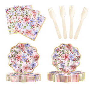 Platos y Servilletas con Diseño de Flores Silvestres DAMAI, Artículos para Fiestas, Platos de Papel Florales, Servilletas, Decoraciones para Baby Shower, Juegos de Vajilla - Product Image 3