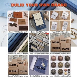 Set Due Pezzi in Denim Blu Scuro per <span class=keywords><strong>Donna</strong></span>: Camicia a Maniche Lunghe e <span class=keywords><strong>Pantaloni</strong></span> a Gamba Larga, Casual, Produzione OEM ODM - Product Image 4