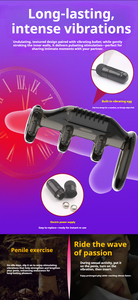 Anneau vibrant 4 anneaux pour correction du prépuce, manchon pénien en cristal à picots, jouet sexuel pour homme pour retarder l'éjaculation, vente en gros - Product Image 5