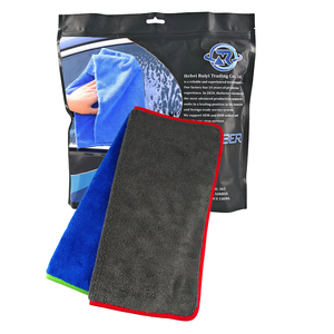Serviette en microfibre tout usage pour l'entretien intérieur et extérieur de la voiture, très absorbante, sans peluches, sans rayures, en tissu polaire corail - Product Image 1