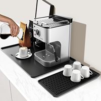 Tapis en silicone pour machine à café, table de bar, antidérapant, isolant thermique, grand plateau de drainage, tapis de séchage pour tasses à café