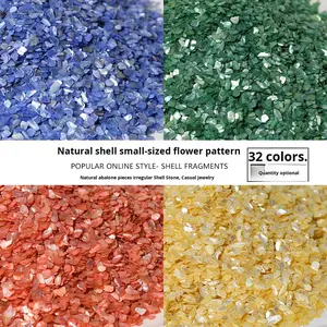 Mosaïque de coquillages naturels de petite taille 2-3mm, forme irrégulière, procédé de teinture, pour nail art, bijoux faits main, vêtements, autocollants, broches, épingles à cheveux - Product Image 3