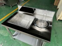 Station d'enrobage de poulet, Table d'enrobage rapide pour la restauration rapide, Machine à enrober le poulet, Équipement de restaurant, Couverture uniforme, Facile à nettoyer