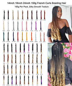 Extensiones de cabello trenzado rizado francés de etiqueta privada <span class=keywords><strong>trenzas</strong></span> de rizo en espiral de pelo de ganchillo de alta calidad para mujeres negras - Product Image 4