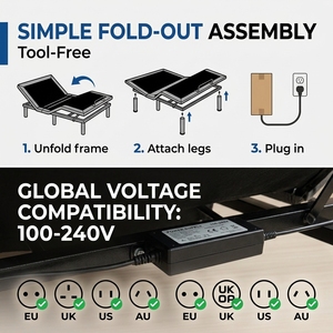 Base de Cama Eléctrica Inteligente Ajustable con Memoria de Posición y Modo Preestablecido, para Adultos Mayores, Ideal para Leer, Ver TV y Relajarse en Casa - Product Image 5