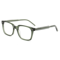 Lunettes optiques unisexes G5764F rétro carrées en acétate, monture intégrale gris transparent, verres démonstratifs clairs, logo personnalisé, vente en gros