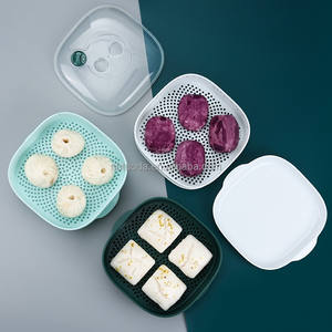 <span class=keywords><strong>Cuiseur</strong></span> à <span class=keywords><strong>vapeur</strong></span> carré à double couche <span class=keywords><strong>sans</strong></span> <span class=keywords><strong>BPA</strong></span> pour micro-ondes <span class=keywords><strong>Cuiseur</strong></span> à <span class=keywords><strong>vapeur</strong></span> antiadhésif pour boulettes de légumes et œufs - Product Image 4