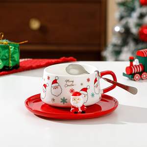 Tasses et soucoupes à café de Noël, tasses en céramique de haute qualité, tasses à lait pour le petit-déjeuner à la maison - Product Image 3