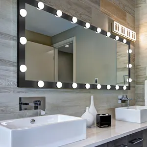 Büyük banyo duvar aynası led vanity vücut ayakta kat tam boy ayna ile ışıkları ampuller